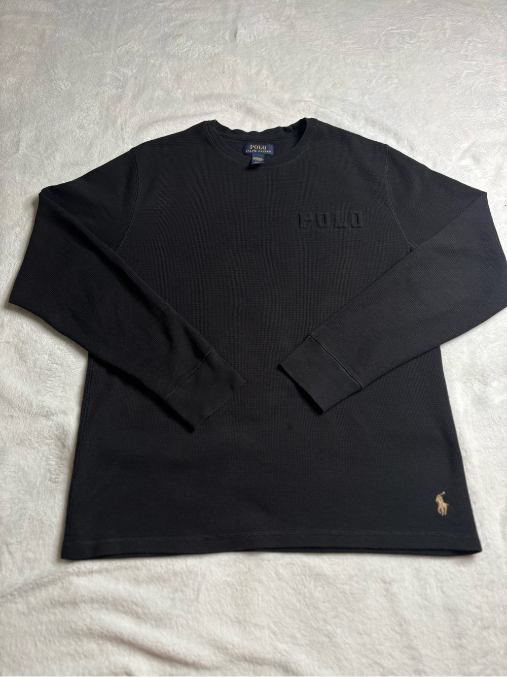 Polo by Ralph Lauren Men's Black Long-Sleeve Crewneck Sweatshirt